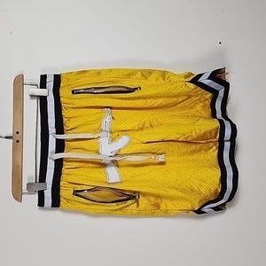 Genuine Hasta Muerte Mens Medium Yellow Basketball Shorts